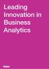 Leading Innovation in Business Analytics