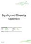 Equality and Diversity Statement
