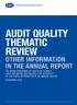 AUDIT QUALITY THEMATIC REVIEW