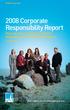 2008 Corporate Responsibility Report How we are creating a smarter foundation for a sustainable future