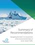 Leamus / Thinkstock. Summary of Recommendations. Navigating the North: An Assessment of the Environmental Risks of Arctic Vessel Traffic