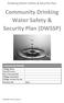 Community Drinking Water Safety & Security Plan (DWSSP)