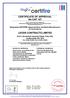 CERTIFICATE OF APPROVAL No CAF 107 LEODS CONTRACTS LIMITED
