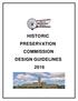 HISTORIC PRESERVATION COMMISSION DESIGN GUIDELINES 2016
