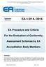 EA Procedure and Criteria. For the Evaluation of Conformity. Assessment Schemes by EA. Accreditation Body Members