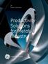 GE Power Conversion. Productivity Solutions for Metals Industry