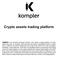 Crypto assets trading platform