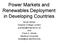 Power Markets and Renewables Deployment in Developing Countries