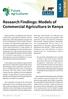 Research Findings: Models of Commercial Agriculture in Kenya