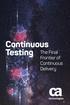 Continuous. Frontier of. Continuous. Delivery