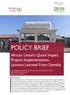 POLICY BRIEF. African Union s Quick Impact Project Implementation: Lessons Learned From Somalia