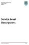 Information System Services Trinity College Dublin 2 Service Level Descriptions