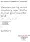 Statement on the second monitoring report by the German government for 2012