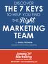 THE 7 KEYS TO HELP YOU FIND THE Right MARKETING TEAM