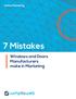 Online Marketing. 7 Mistakes. Windows and Doors Manufacturers make in Marketing. 7 Mistakes