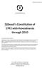 Djibouti's Constitution of 1992 with Amendments through 2010