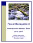Forest Management. Undergraduate Advising Guide. College of Forestry Oregon State University Corvallis, Oregon