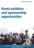 Event exhibitor and sponsorship opportunities