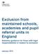 Exclusion from maintained schools, academies and pupil referral units in England