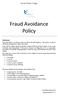 Fraud Avoidance Policy