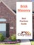 Brick Masonry. Best Practices Guide