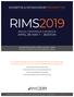 EXHIBITOR & SPONSORSHIP PROSPECTUS RIMS2019 ANNUAL CONFERENCE & EXHIBITION APRIL 28 MAY 1 BOSTON EXHIBITION DATES: APRIL 28-MAY 1, 2019