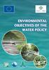 ENVIRONMENTAL OBJECTIVES OF THE WATER POLICY