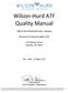 Wilson-Hurd ATF Quality Manual