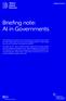 Briefing note: AI in Governments