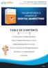 TABLE OF CONTENTS. An Introduction To Digital Marketing. Need For Digital Marketing & Its Trends. Digital Marketing Skills For Success
