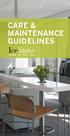 CARE & MAINTENANCE GUIDELINES