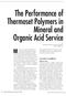 The Performance of Thermoset Polymers in Mineral and Organic Acid Service
