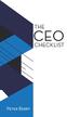 THE CEO CHECKLIST. Peter Berry