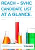 REACH SVHC CANDIDATE LIST AT A GLANCE.