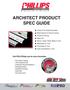 ARCHITECT PRODUCT SPEC GUIDE