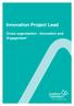 Innovation Project Lead Cross organisation - Innovation and Engagement