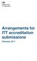 Arrangements for ITT accreditation submissions