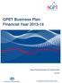 GPET Business Plan Financial Year