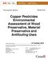 Copper Pesticides Environmental Assessment of Wood Preservative, Material Preservative and Antifouling Uses