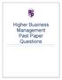 Higher Business Management Past Paper Questions