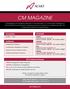 CM MAGAZINE. Schedule Editorial Themes. Themes are subject to change without notice. See Editorial Guidelines on page 4.