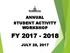 ANNUAL STUDENT ACTIVITY WORKSHOP FY JULY 28, 2017