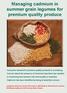 Managing cadmium in summer grain legumes for premium quality produce