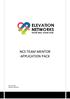Autumn 2016 Elevation Networks NCS TEAM MENTOR APPLICATION PACK