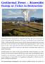 Geothermal Power Renewable Energy or Ticket to Destruction