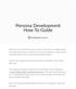 Persona Development How- To Guide
